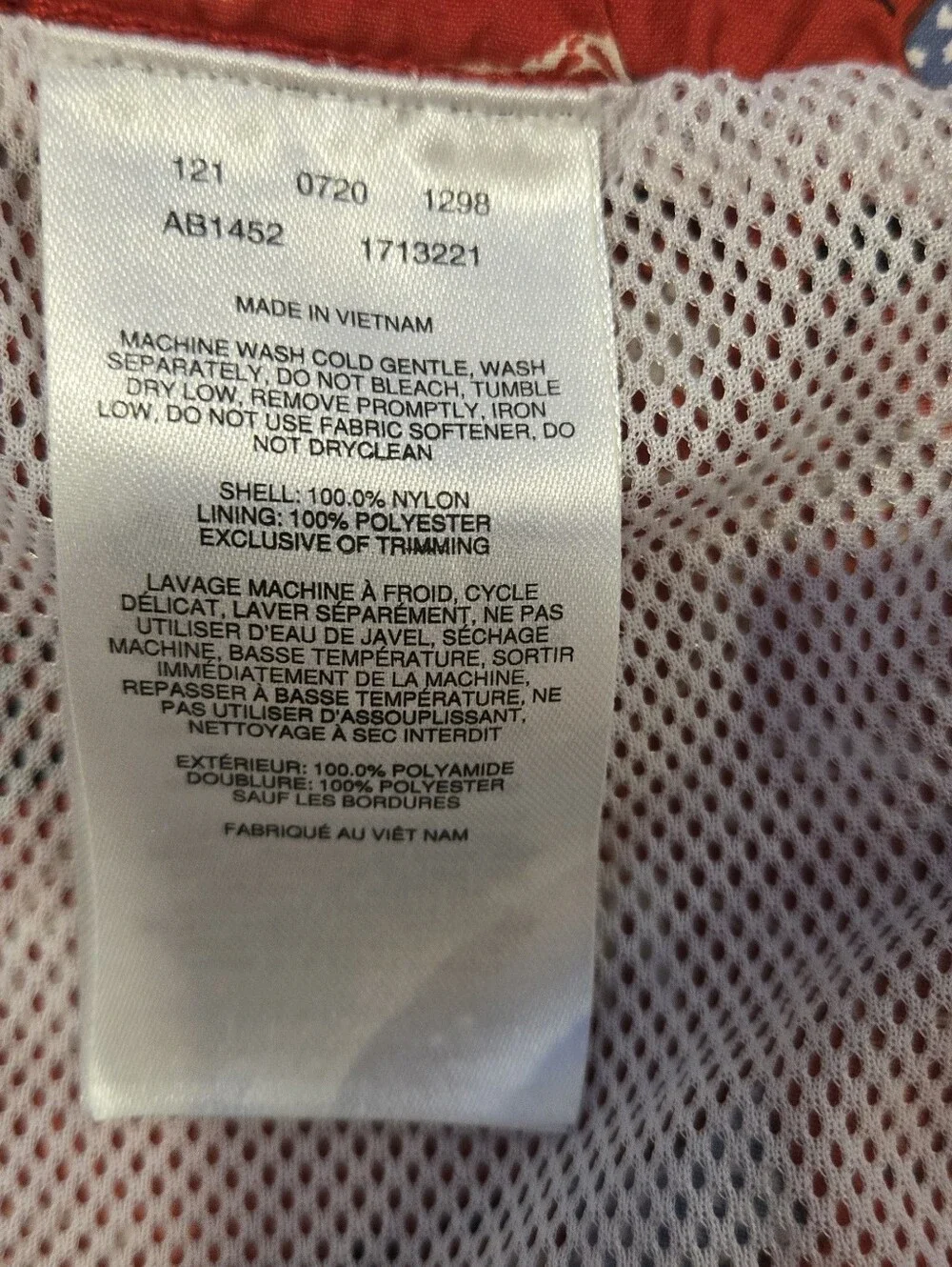 Columbia PFG Youth Medium 10/12 Red Fishing Swim Trunks Patriotic Print